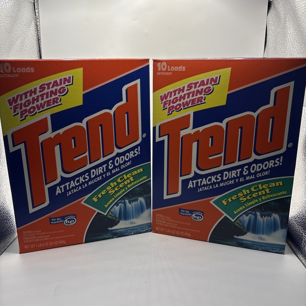 2x Vintage TREND Laundry Detergent Fresh Clean Scent 22 Oz Each New Sealed NOS